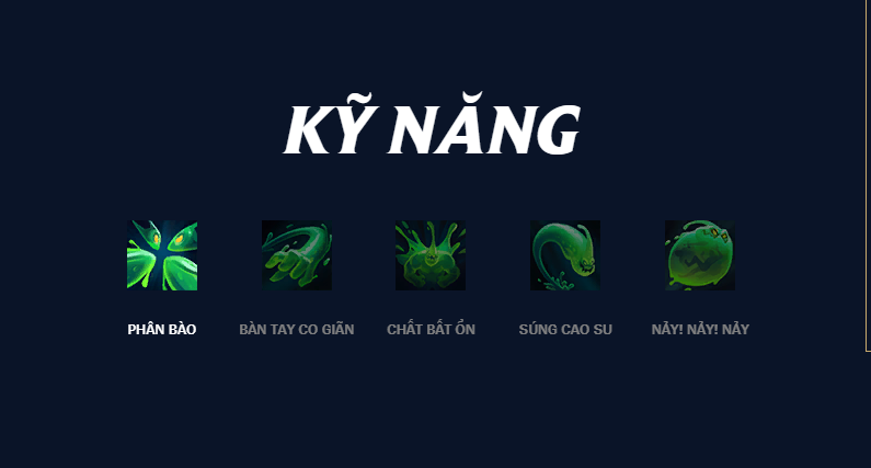 Bộ kỹ năng tướng Zac sở hữu