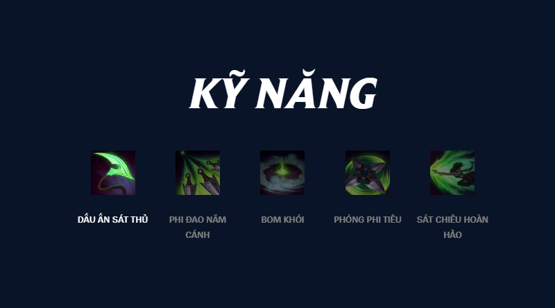 Các kỹ năng của Akali Liên Minh Huyền Thoại