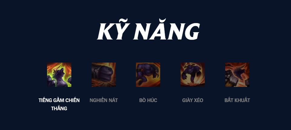 Bộ kỹ năng tướng Alistar