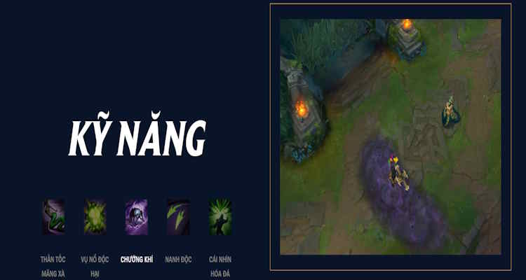 Bộ kỹ năng và phép bổ trợ của Cassiopeia Bộ kỹ năng và phép bổ trợ của Cassiopeia