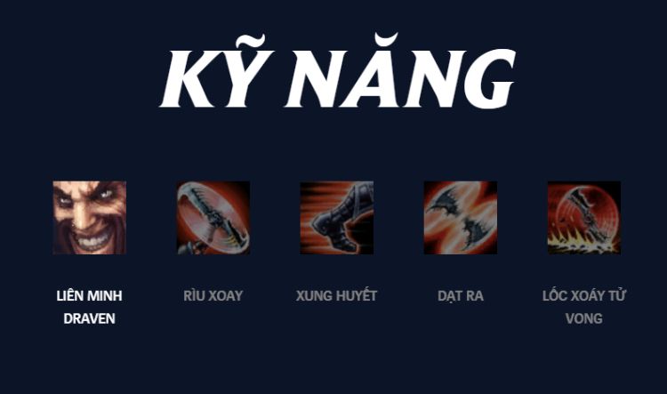 Bộ Draven skills Liên Minh Huyền Thoại mùa mới nhất