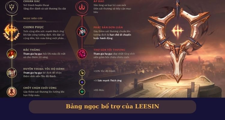 Bảng bổ trợ Lee sin LoL Bảng bổ trợ Lee sin LoL