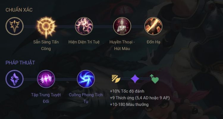 Gợi ý cách lên bảng ngọc Miss Fortune Pro build