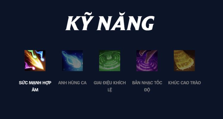 Bộ skill vô cùng đặc biệt của tướng Sona