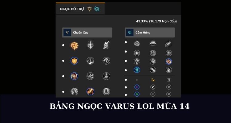 Bảng ngọc cho Varus LMHT Bảng ngọc cho Varus LMHT