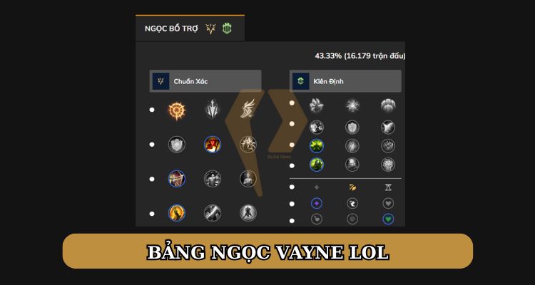 Bảng ngọc Vayne LOL Bảng ngọc Vayne LOL